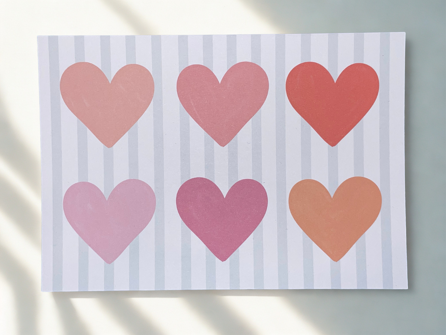 Grußkarte Herzen rosa A6