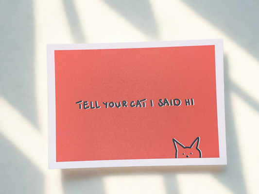 Grußkarte "Tell your cat I said hi" orange A6